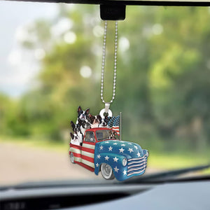 Boston Terrier Happy Independence Day Two Sides Ornament