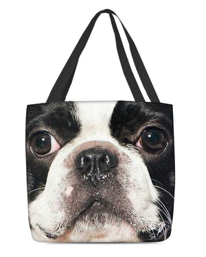 Boston Terrier Face-Cloth Tote Bag