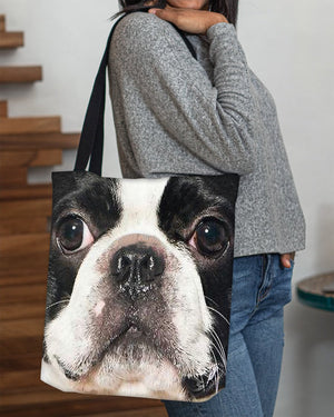 Boston Terrier Face-Cloth Tote Bag