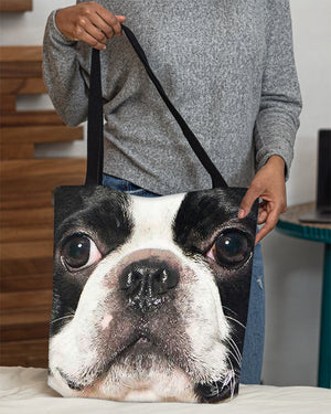 Boston Terrier Face-Cloth Tote Bag