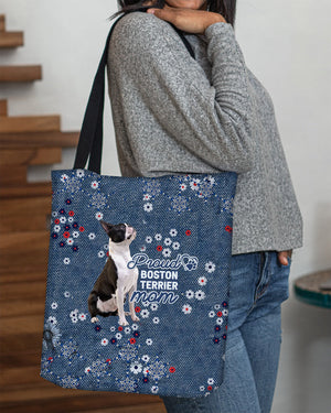 Boston Terrier Pround Mom-Cloth Tote Bag