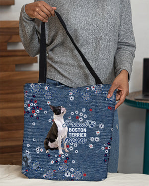 Boston Terrier Pround Mom-Cloth Tote Bag