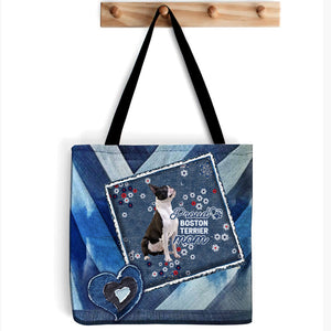 Boston Terrier Pround Mom2-Cloth Tote Bag