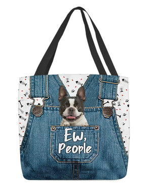 Boston terrier-EW people-Cloth Tote Bag