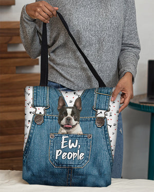 Boston terrier-EW people-Cloth Tote Bag