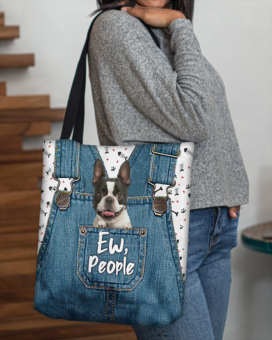 Boston terrier-EW people-Cloth Tote Bag