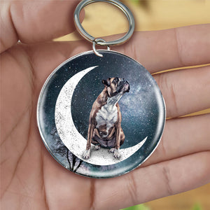 Box2-Stars and Moon-Round Resin Epoxy Metal Keychain