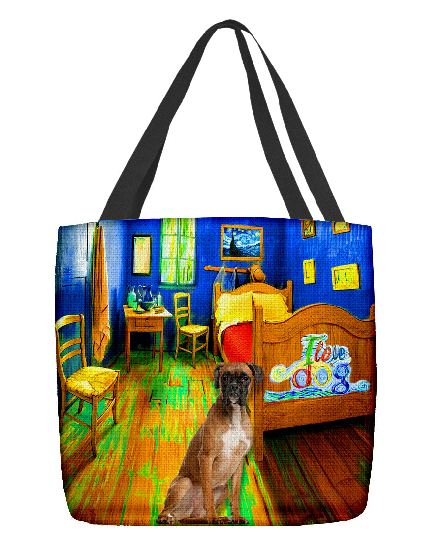 Boxer in the bedroom-Cloth Tote Bag