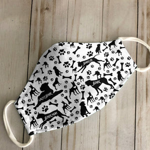 Boxer Black &amp; White Pattern EZ07 2707 Face Mask