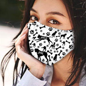Boxer Black &amp; White Pattern EZ07 2707 Face Mask