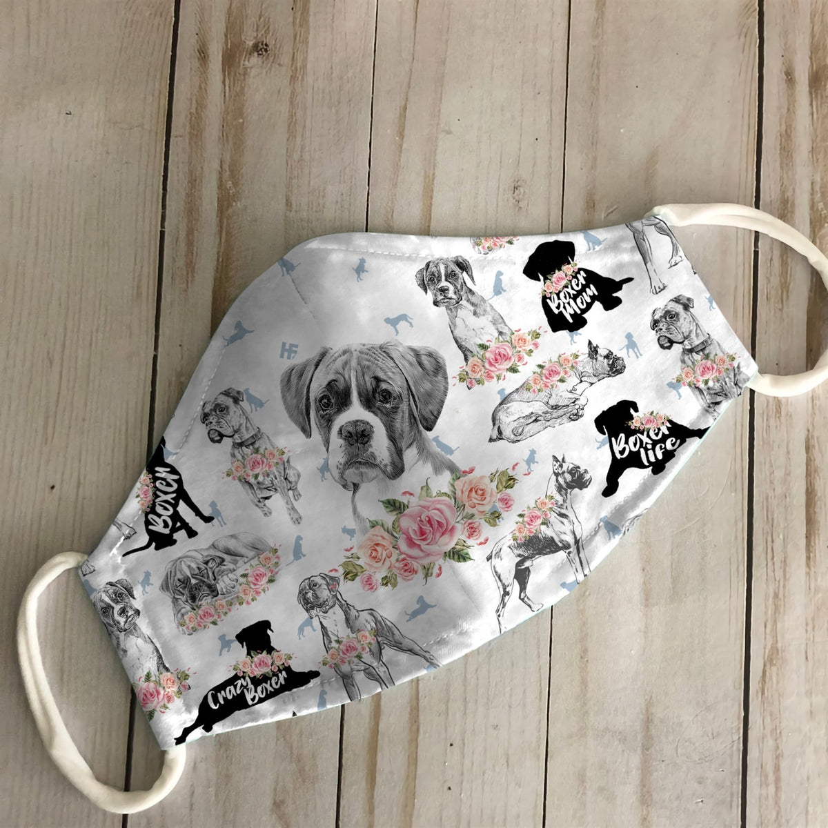 Boxer Floral Vintage EZ07 2606 Face Mask