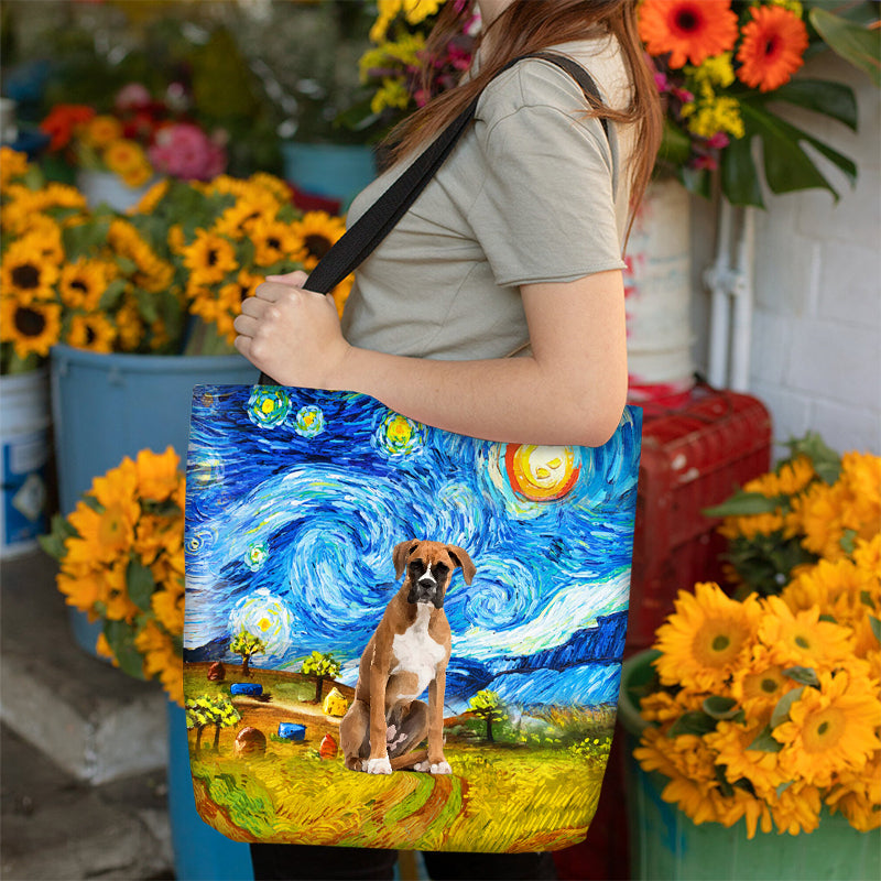 Boxer-Oil Painting-Cloth Tote Bag