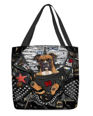 Boxer-Rock Dog-Cloth Tote Bag