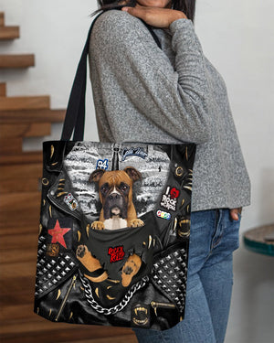 Boxer-Rock Dog-Cloth Tote Bag