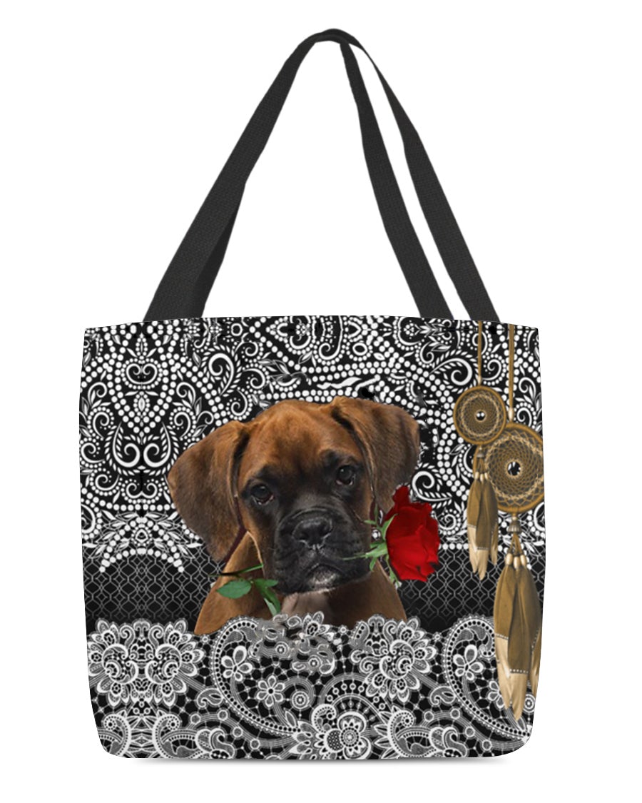 Boxer-Rose Cloth Tote Bag