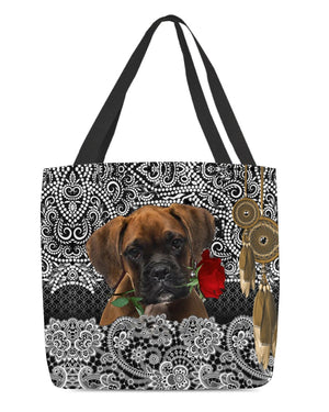 Boxer-Rose Cloth Tote Bag