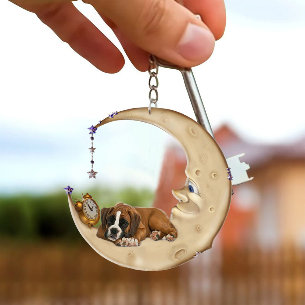 Boxer-Sleeping on the moon Keychain