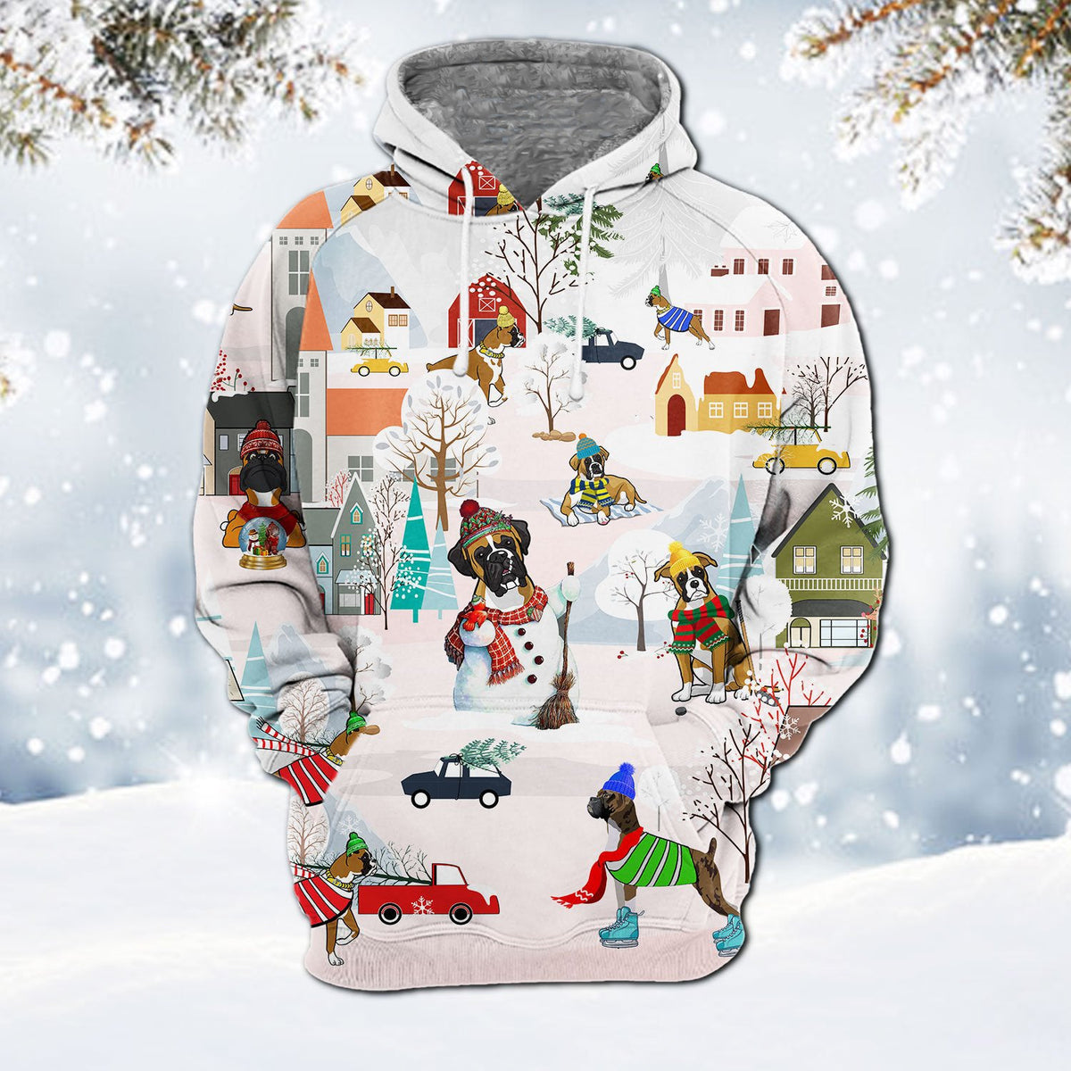 Boxer-Winter Holiday Hoodie