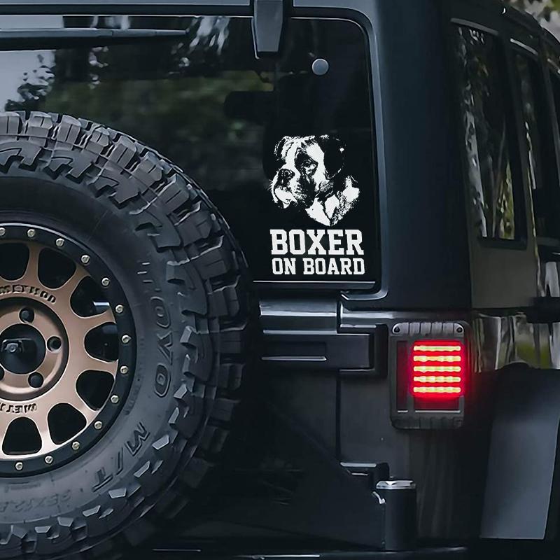 Boxer1 on Board-Car Window Sticker-Dog Sign Decal