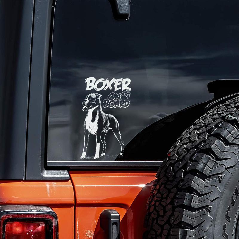 Boxer2 on Board-Car Window Sticker-Dog Sign Decal