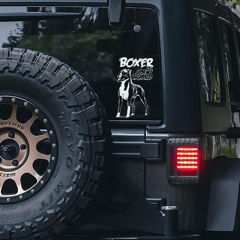 Boxer2 on Board-Car Window Sticker-Dog Sign Decal