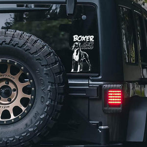 Boxer2 on Board-Car Window Sticker-Dog Sign Decal