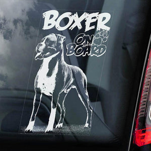 Boxer2 on Board-Car Window Sticker-Dog Sign Decal