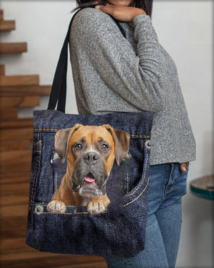 Boxer-Dark Denim-Cloth Tote Bag