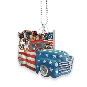 Boxer Happy Independence Day Two Sides Ornament