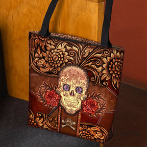 Boxer Skull Flower Cloth Tote Bag