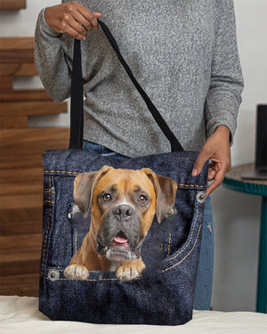 Boxer-Dark Denim-Cloth Tote Bag