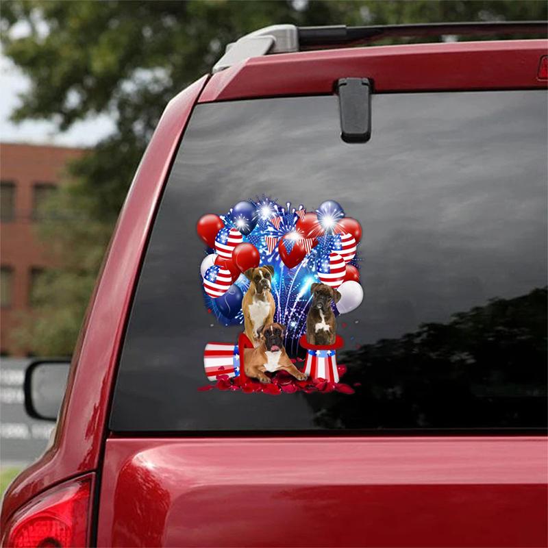 Boxer - Fireworks Celebration Car Sticker