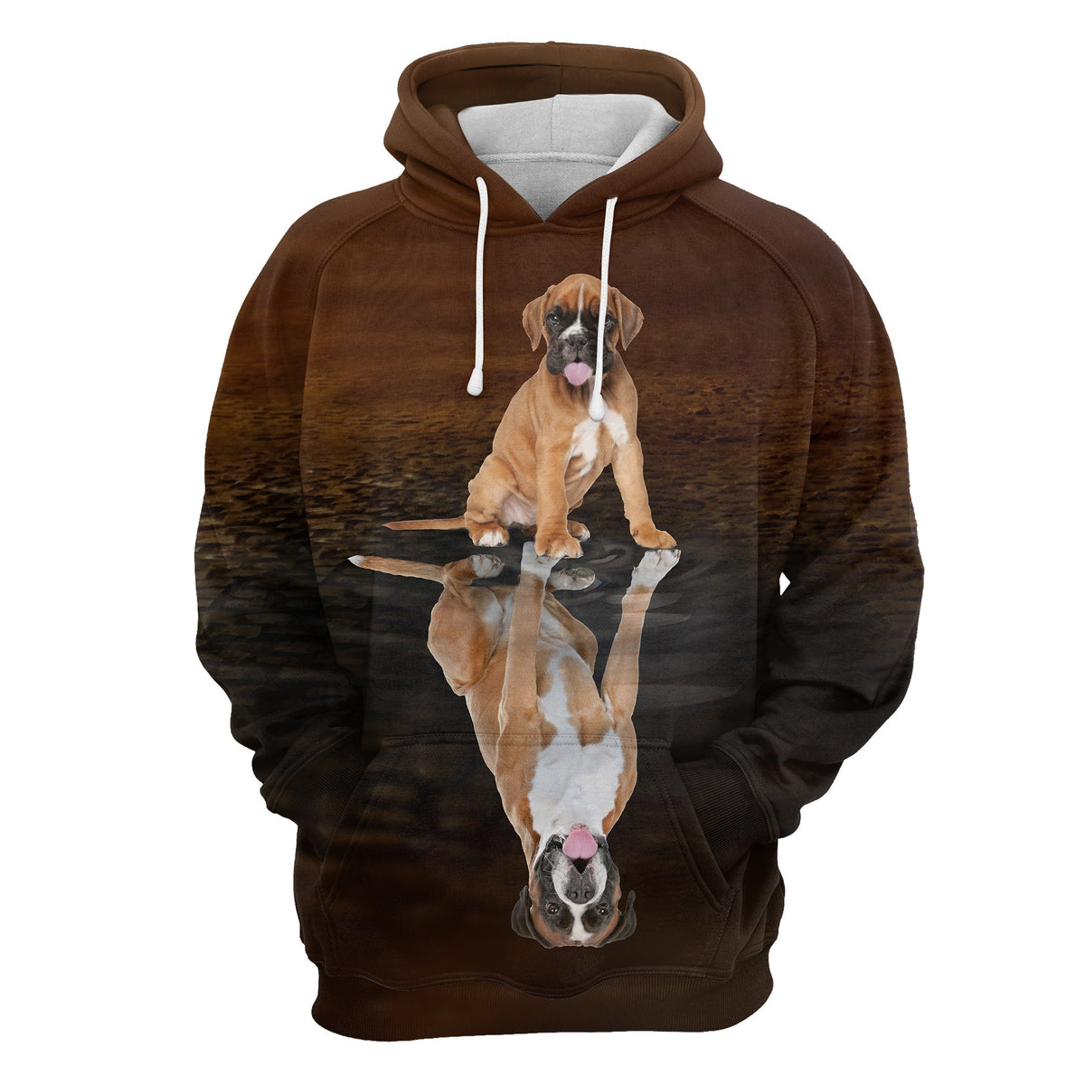 Cute Boxer Reflection All Over Hoodie