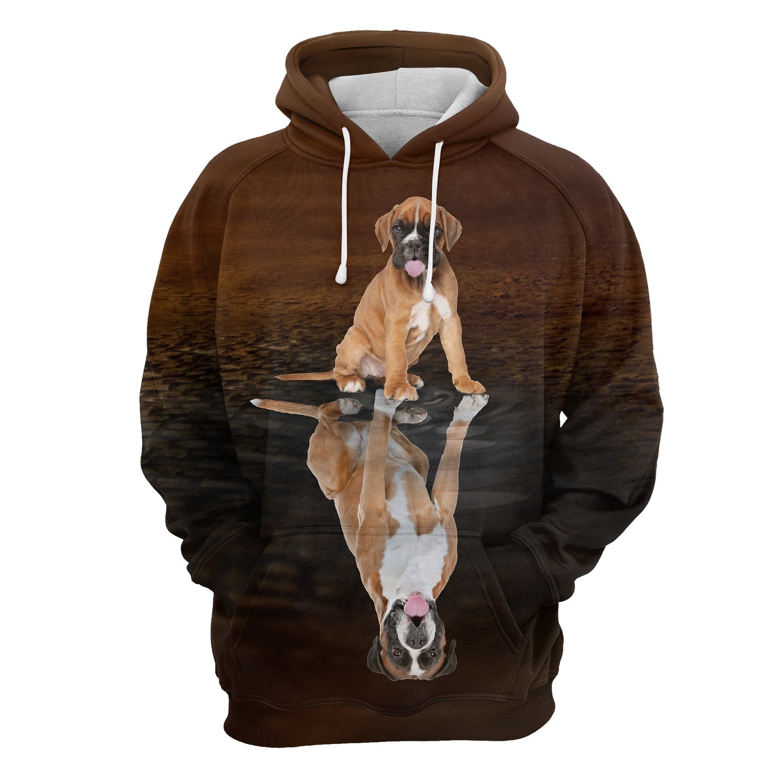 Cute Boxer Reflection All Over Hoodie
