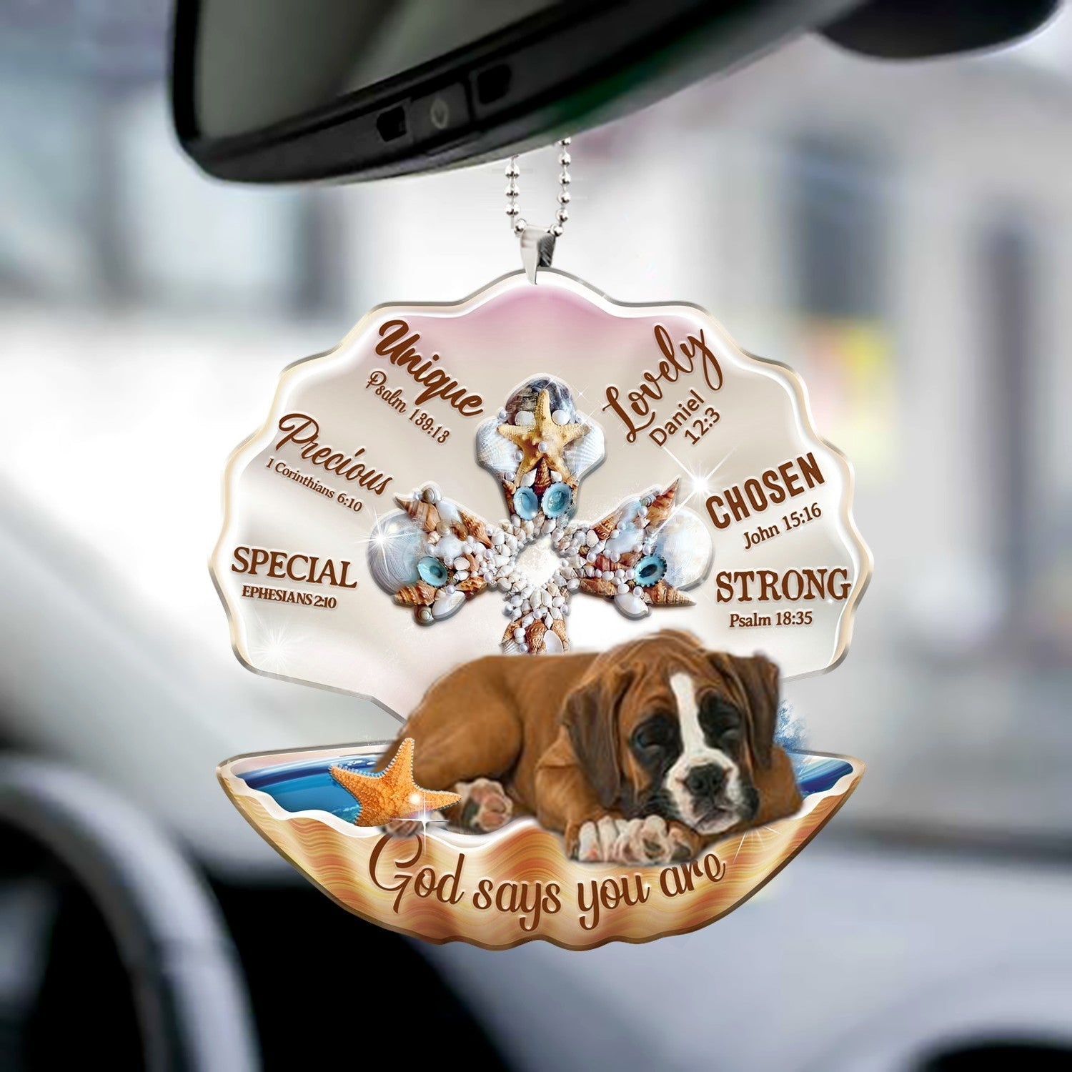 Boxer-You Are Cross In Seashell-Two sides ornament