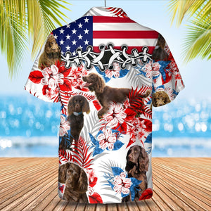 Boykin Spaniel American Flag Hawaiian Shirt