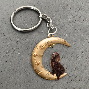 Boykin Spaniel-Dog & Moon Flat Acrylic Keychain