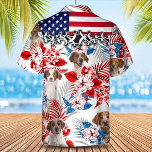 Brittany American Flag Hawaiian Shirt