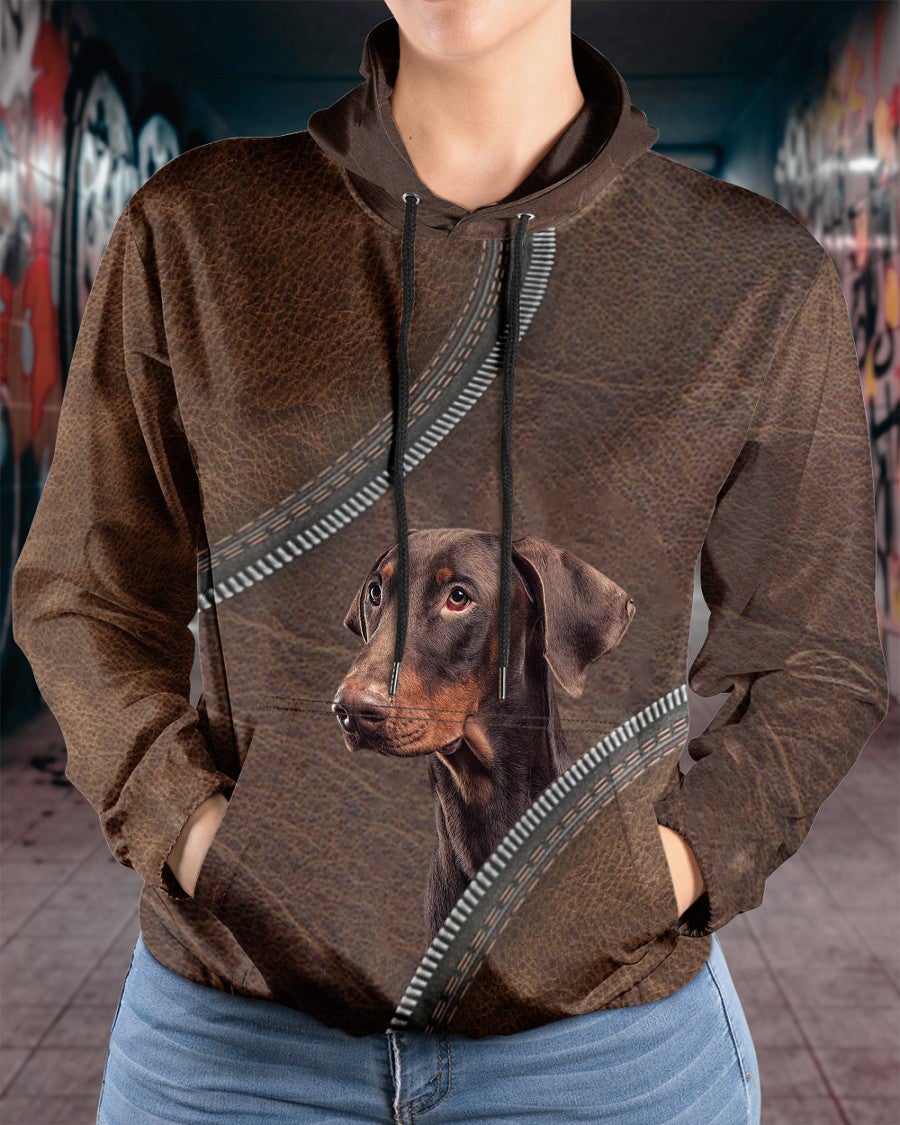 Brown Doberman-Never Walk Alone Hoodie