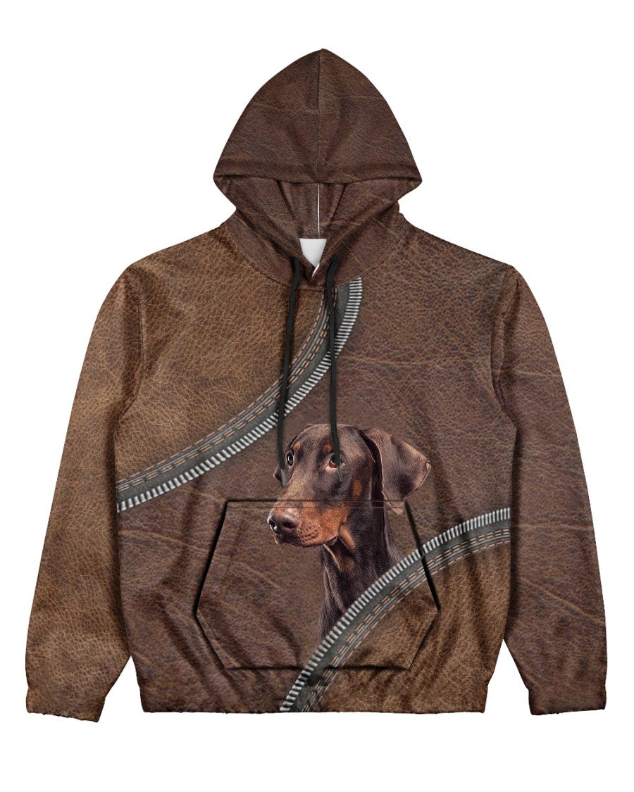 Brown Doberman-Never Walk Alone Hoodie