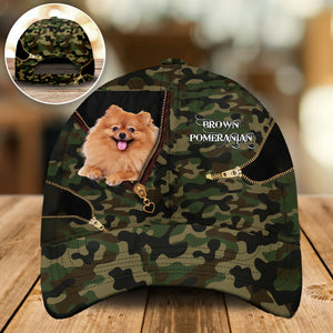 Brown Pomeranian Camo Cap