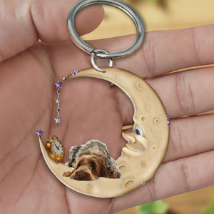 Spinone-Sleeping on the moon Keychain