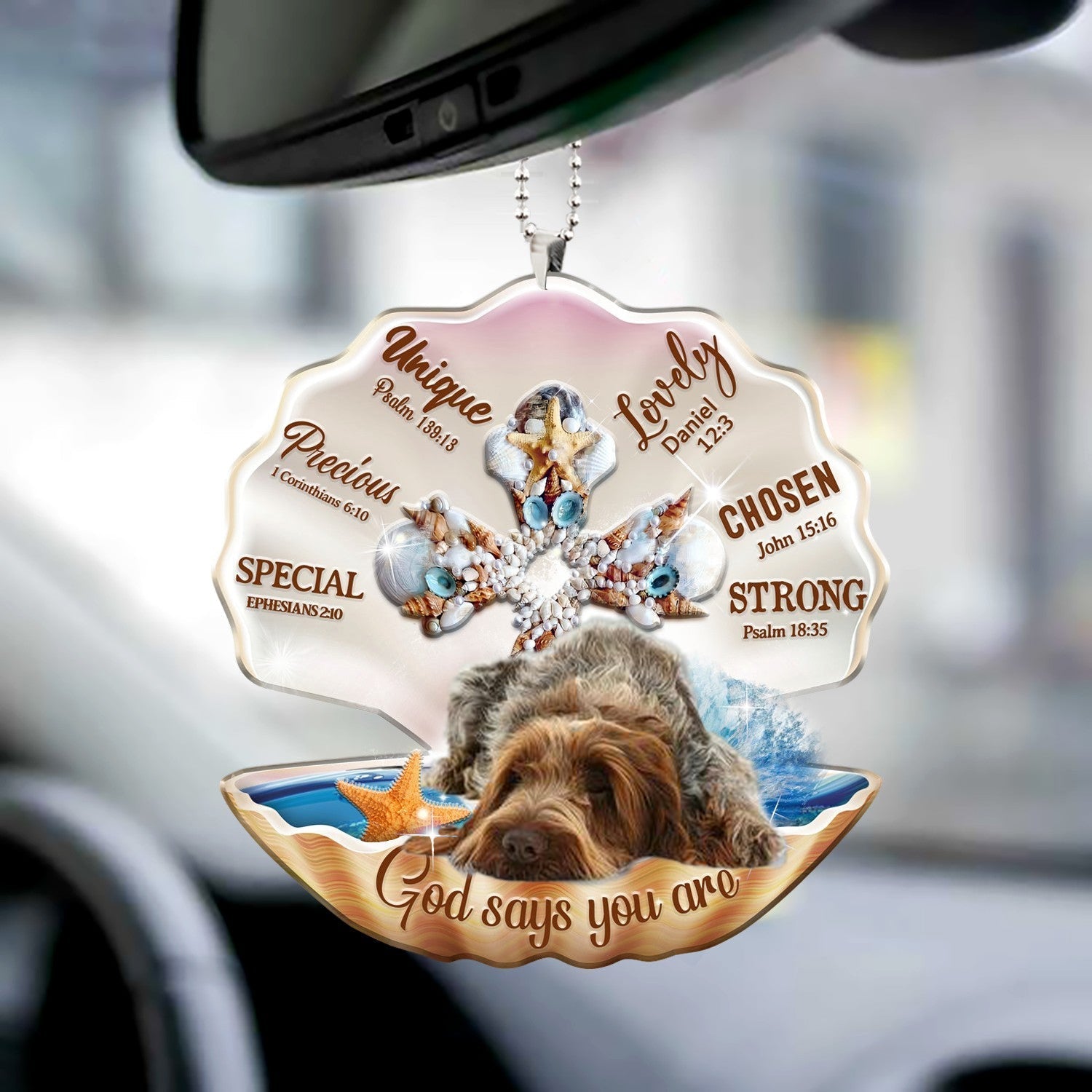 Spinone Italiano-You Are Cross In Seashell-Two sides ornament