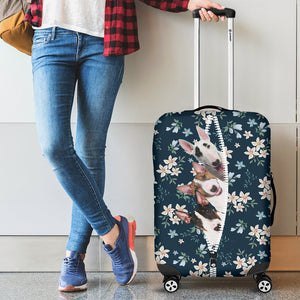 Bull Terrier-Flowers-Luggage covers