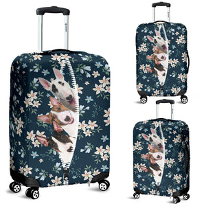 Bull Terrier-Flowers-Luggage covers