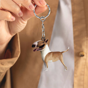 Bull Terrier-Look at me flat Acrylic Keychain