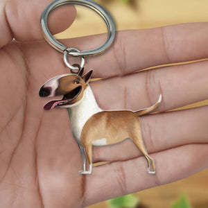 Bull Terrier-Look at me flat Acrylic Keychain