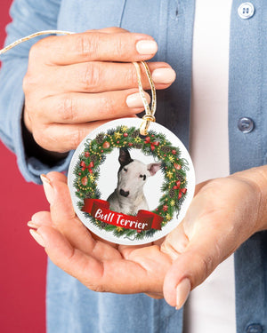 Bull Terrier-Noel Circle-Two Sided Ornament