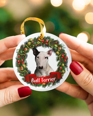 Bull Terrier-Noel Circle-Two Sided Ornament