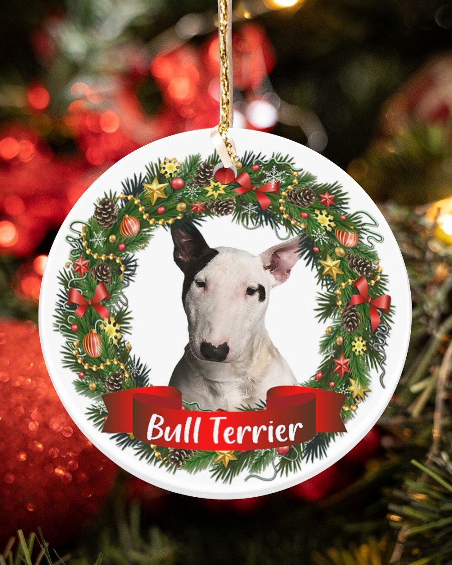 Bull Terrier-Noel Circle-Two Sided Ornament